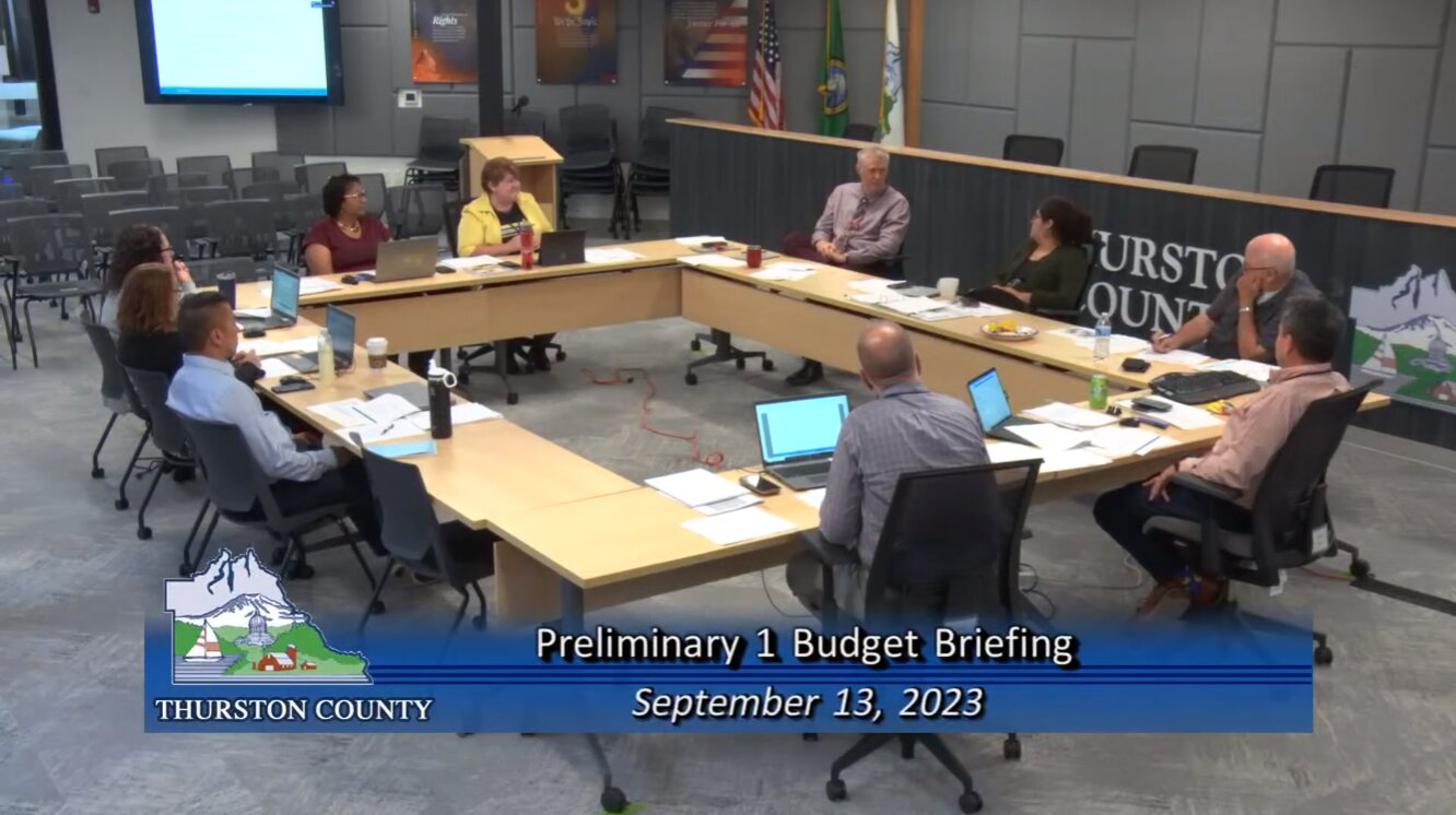 Budget Manager Robin Campbell shares the Government Finance Officers Association's (GFOA) financial foundation pillars with County Commissioners for 2024 General Fund decisions.